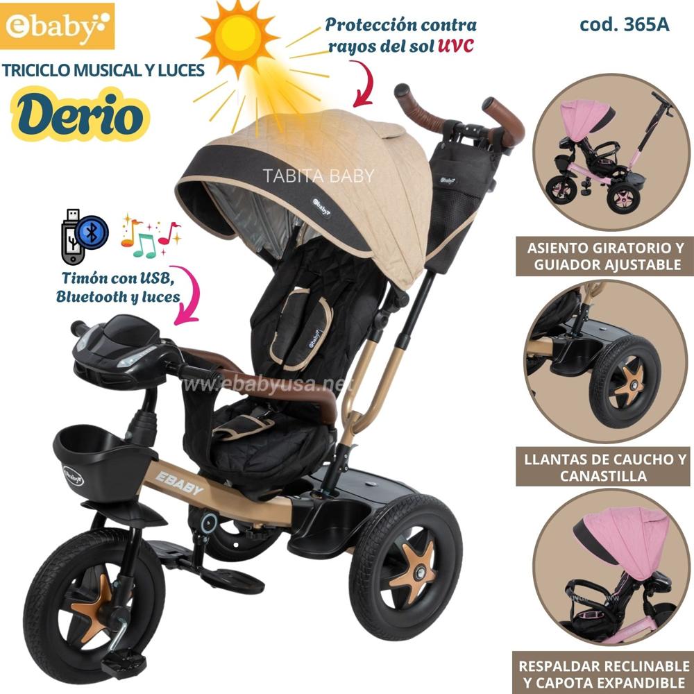 Triciclo Derio y Capota con protección UV Beige