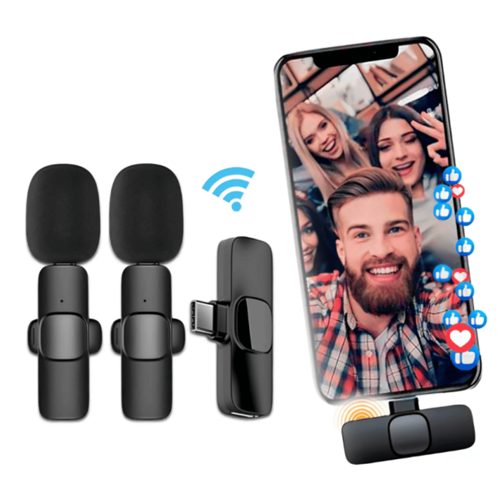 Microfono Inalambrico Solapero K9 Tipo C Dual Para Celulares