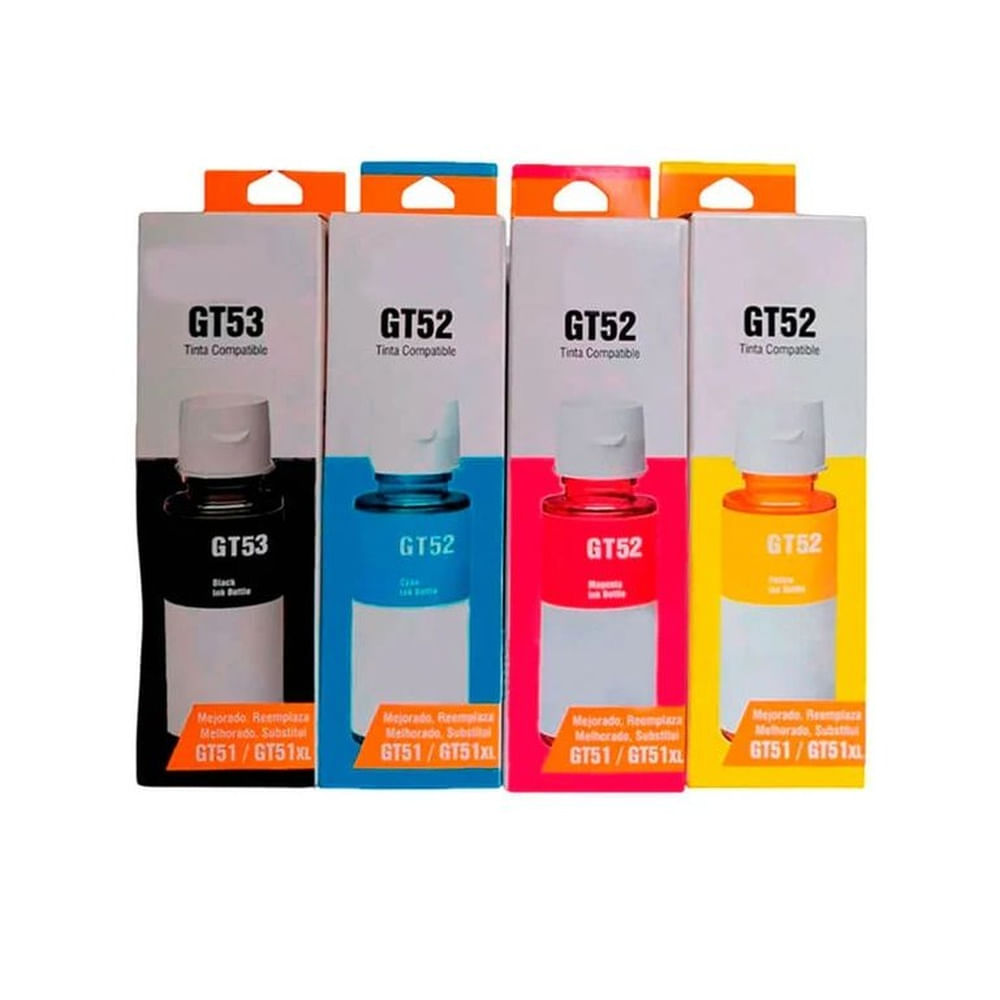 TINTA HP GT52 GT53 COMPATIBLE PACK COMPLETO