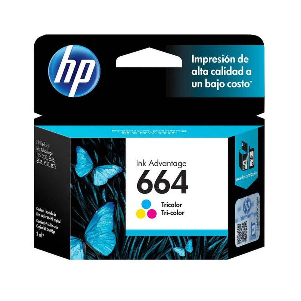 TINTA HP 664 TRICOLOR F6V28AL 100 PAGINAS