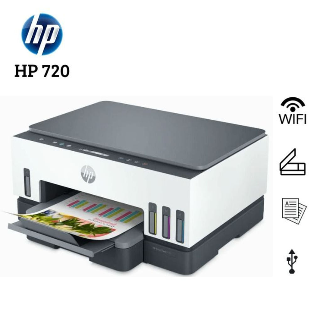 Impresora Multifuncional HP Smart Tank 720 Tinta Continua Dúplex