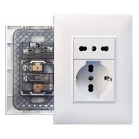 Toma Schuko 3 en Línea Opalux KF4237