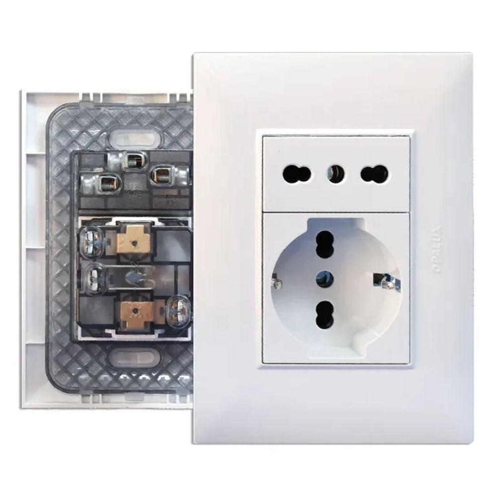 Toma Schuko  3 en Línea Opalux KF4237