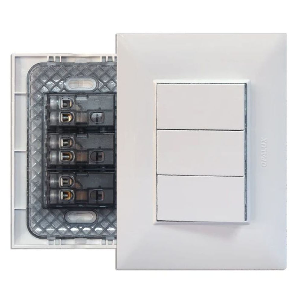 Interruptor Triple 10A 250V Opalux pempotrar KF2301