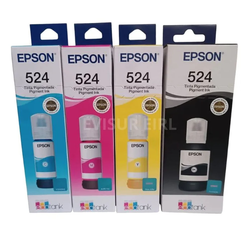 KIT TINTA EPSON 524 BLACK CYAN MAGENTA YELLOW