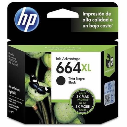 CARTUCHO DE TINTA HP 664XL F6V31AL NEGRO 480 PGS CARTUCHO DE TINTA HP 664XL F6V31AL NEGRO 480 PGS
