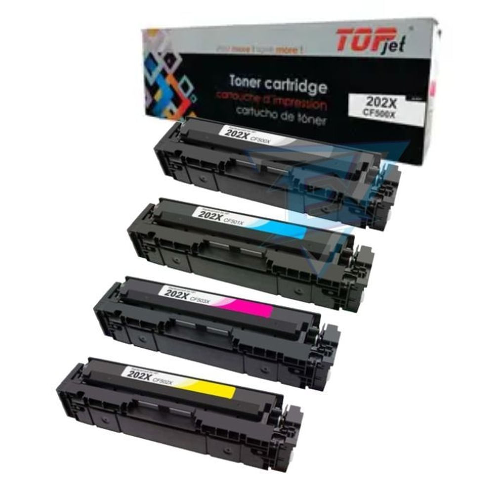 KIT DE TONER COMPATIBLE 202X COLORES Y NEGRO