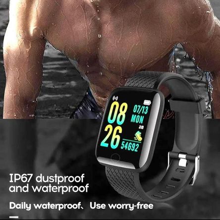 Reloj Inteligente Fitness Negro Bluetooth Calorías Android IOS Navidad Reloj Inteligente Fitness Negro Bluetooth Calorías Android IOS Navidad