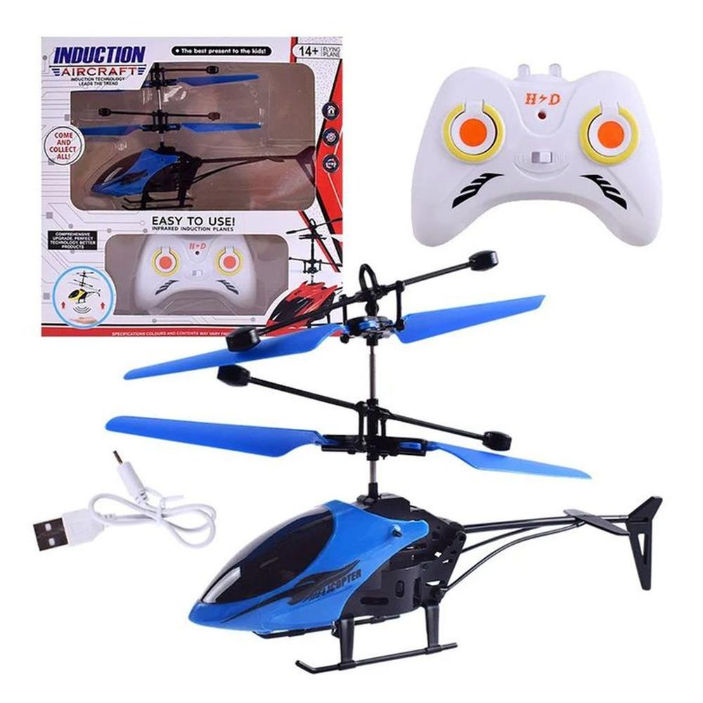 Helicóptero Control RC Mini Dron Resistente Día del Niño Azul Helicóptero Control RC Mini Dron Resistente Día del Niño Azul