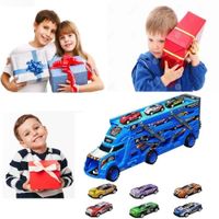 Camión Transportador + 6 Autos Catapulta Navidad Genieka