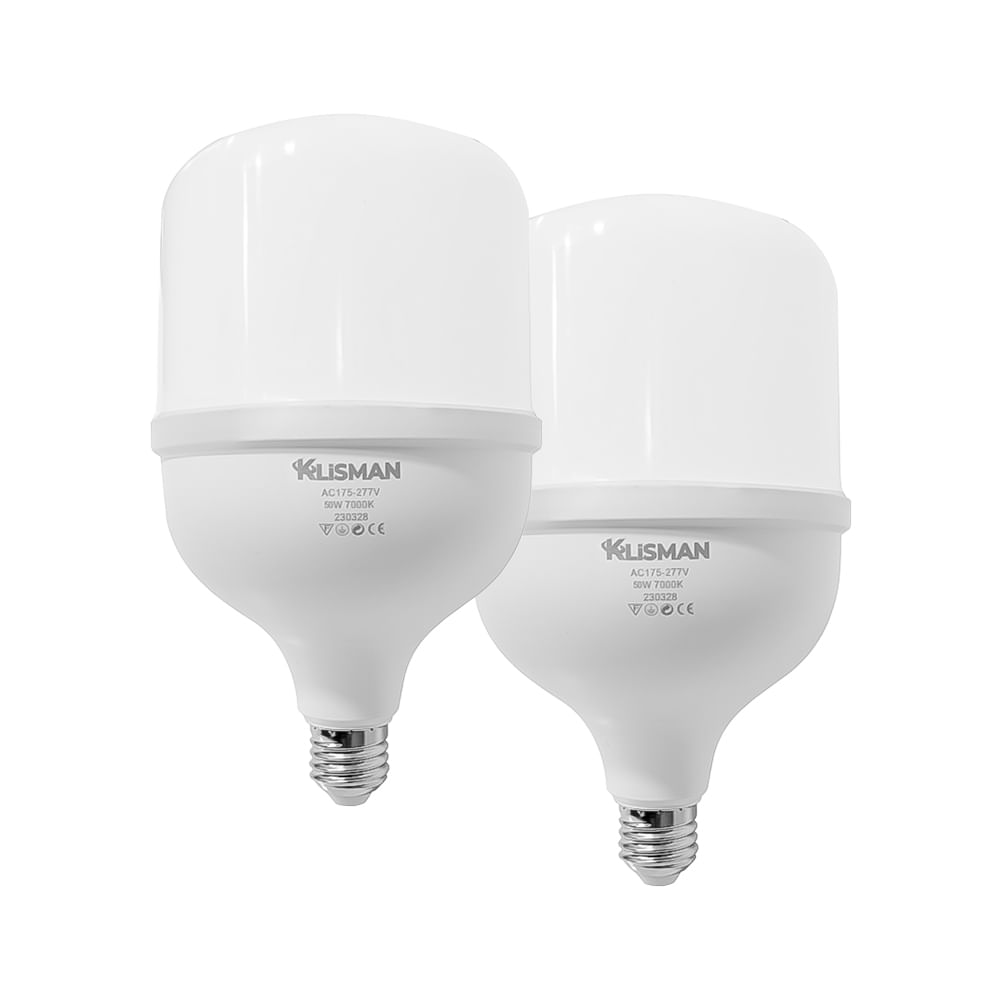 Pack x2 foco bombilla 50W E27 KLISMAN Pack x2 foco bombilla 50W E27 KLISMAN