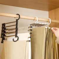 Pack x2 organizador colgador de pantalón 5 en 1 - Negro
