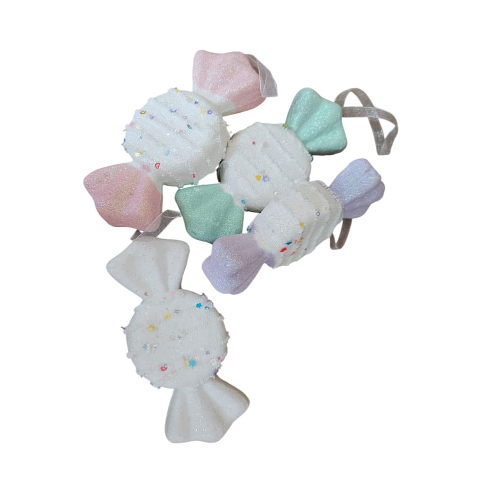 Adorno Navideño De Caramelos Surtido 6 X 13.5 Cm Plano X 8 Und Redondo