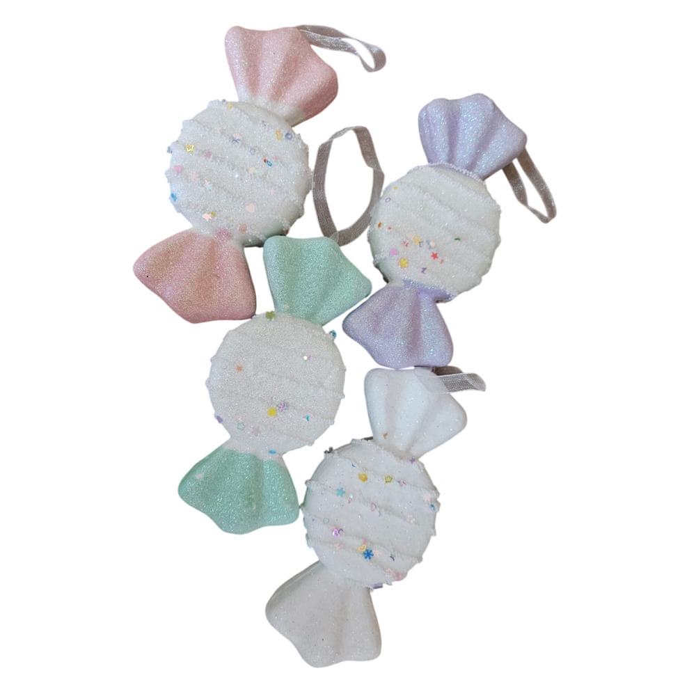 Colección de Dulces Adornos de Dulces Rectangulares Plano Navideño X 8 Und Redondo