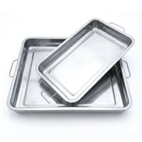 Set Bandejas de Acero Inoxidable para Horno 39 Y 44CM 2 Pzs