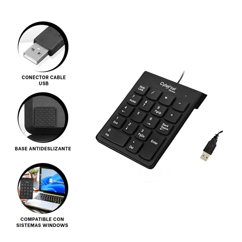 Teclado Numerico Cybertel Hunter en Color Negro
