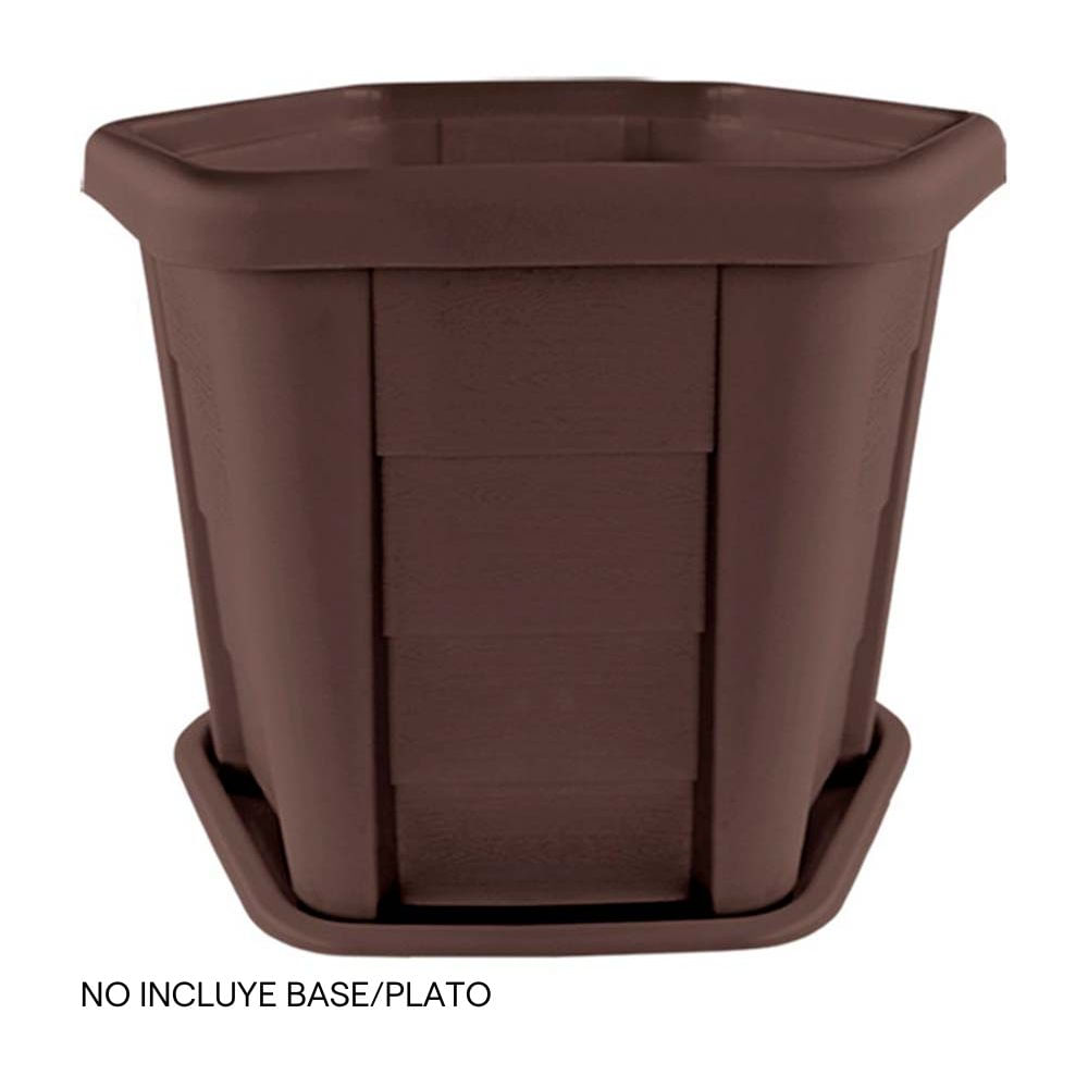 Macetero Hexagonal Pica Madeira Chico Café Oscuro de Polietileno