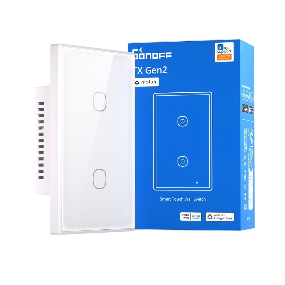 Interruptor Inteligente Sonoff Tx Gen 2 - T6 - 2 Botones Alexa Wifi