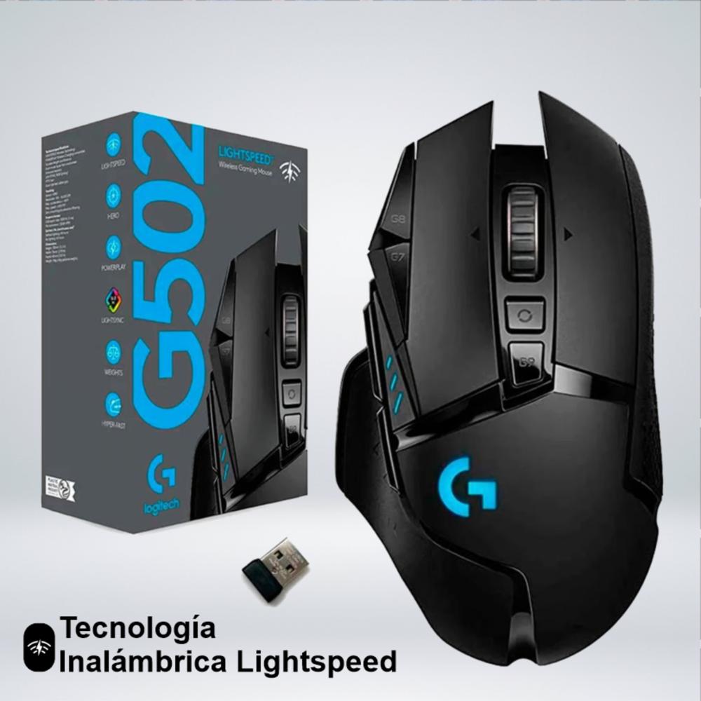 MOUSE GAMER G502 RGB LIGTHSPEED SENSOR HERO 25K 11 BOTONES INALAMBRICO