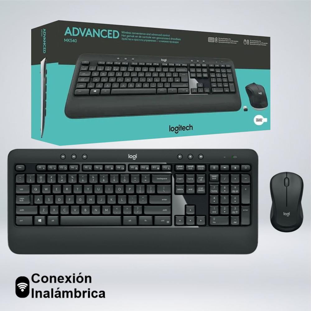TECLADO - MOUSE LOGITECH MK540 WIRELESS USB SP BLACK