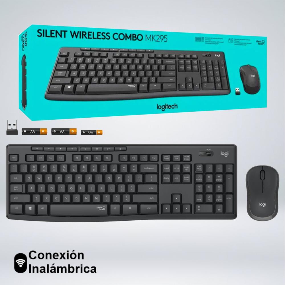 TECLADO - MOUSE LOGITECH  MK295 SILENT WIRELESS USB BLACK