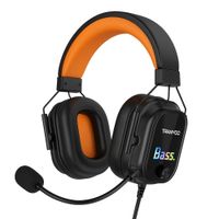 Audífonos Gamer Tranyoo T-H5 con Micrófono HD, Graves Potentes, Luces RGB y Conexión 3.5 mm + USB