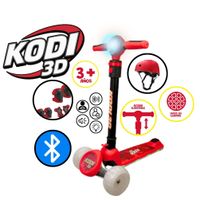 SCOOTER PARA NIÑOS CON BLUETOOTH Y LUCES KODI ROJO - NEGRO 3D KO-2531