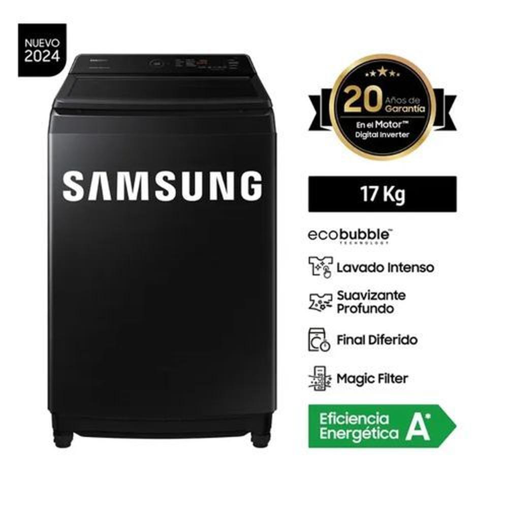 Lavadora Samsung 17KG EcoBubble WA17CG6441BV - Negro