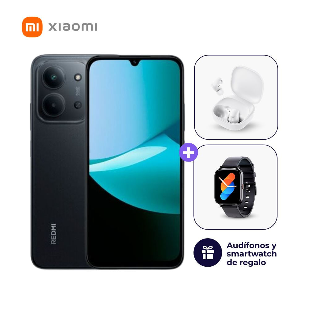Xiaomi Redmi 15C 128GB 4GB Ram Color Negro + Smartwatch + Audifonos