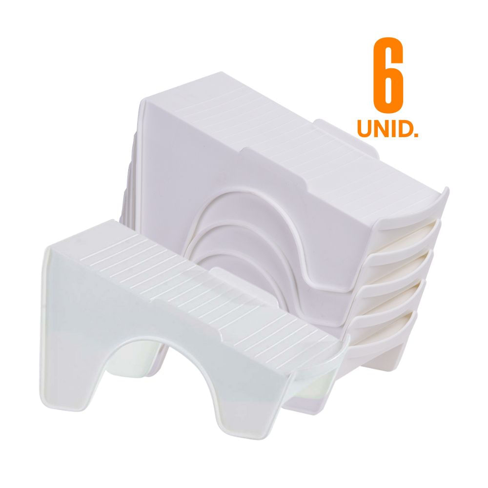 COMBO 6 Zapateras de Polipropileno Modelo Simple Blanco Orange