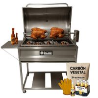 Parrilla Grande Con Tapa Full Acero Inoxidable con motor