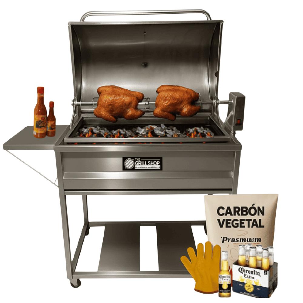 Parrilla Grande Con Tapa Full Acero Inoxidable con motor