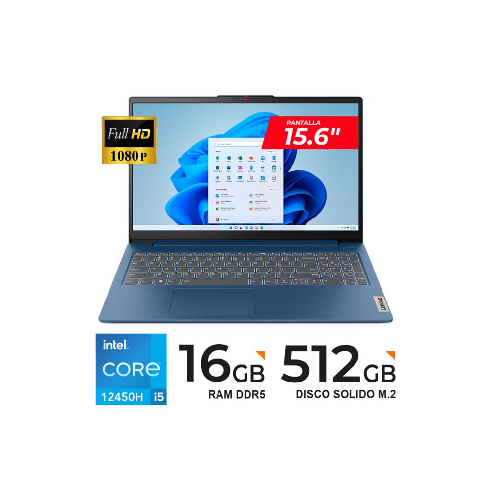 Laptop Lenovo IdeaPad Slim 3 15.6 FHD TN Core i5-12450H 16GB DDR5 512GB SSD FreeDOS