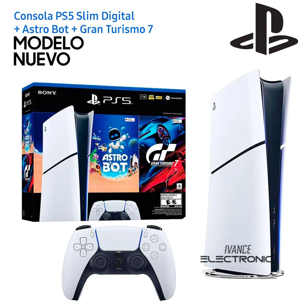 Consola PlayStation 5 Slim Digital - Bundle Astro Bot y Gran Turismo 7