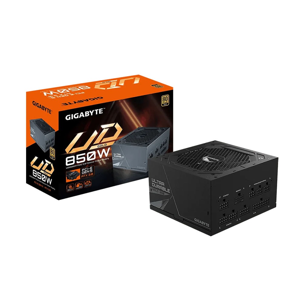 Fuente de Poder GIGABYTE 850W 80 GOLD Modelo GPUD850GM Rev2 Eficiencia Alta Conectividad fiable