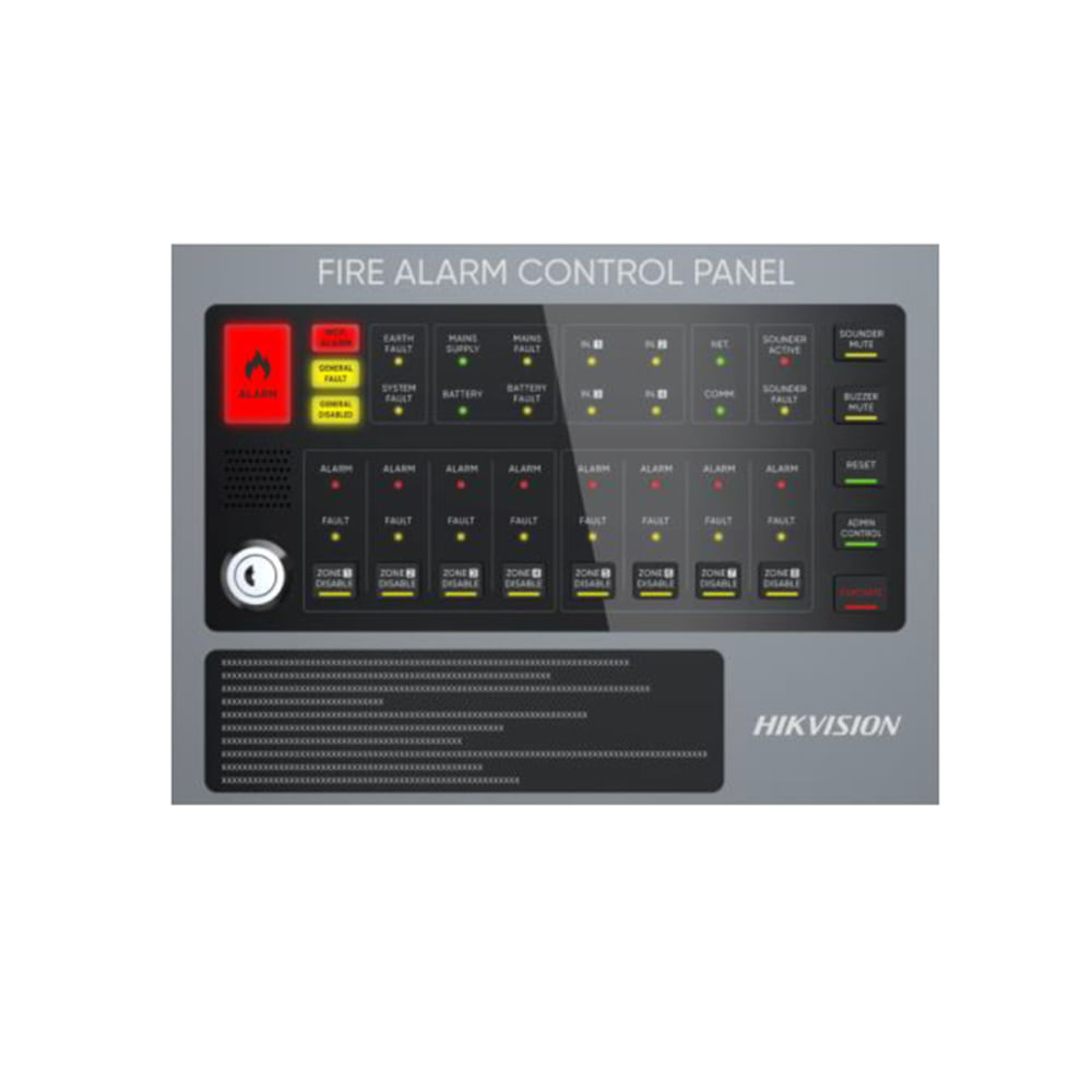 Panel de Alarma Contra Incendio HIKVISION 8 Zonas con Batería Seguridad Eficaz y Confiable