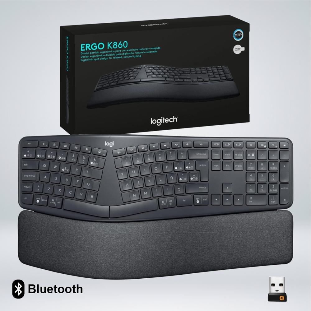 TECLADO LOGITECH ERGO K860 WIRELESS USB BLUETOOTH  NEGRO