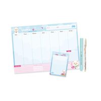 Pack Ingenial Llamiweek: planner + block de notas + lapicero + resaltador