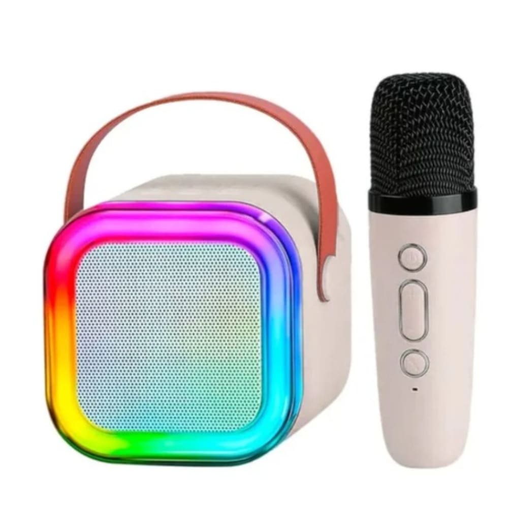 Mini Parlante Karaoke Portatil Bluetooth Led Con Microfono Inalambrico