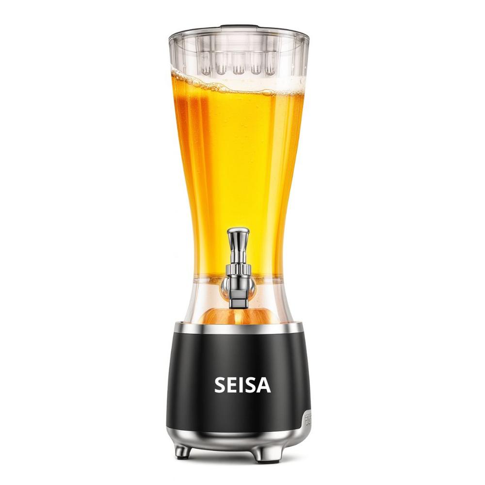 Parlante Bluetooth LED RGB SEISA con Dispensador 2.5L Tipo Cañón de Cerveza YX-S9866 Negro