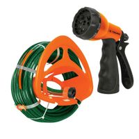 Combo Manguera De Riego 10m, Porta Manguera Y Pistola Truper 18482-16050-10387