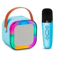 Mini Parlante Karaoke Portatil Bluetooth Led Con Microfono Inalambrico