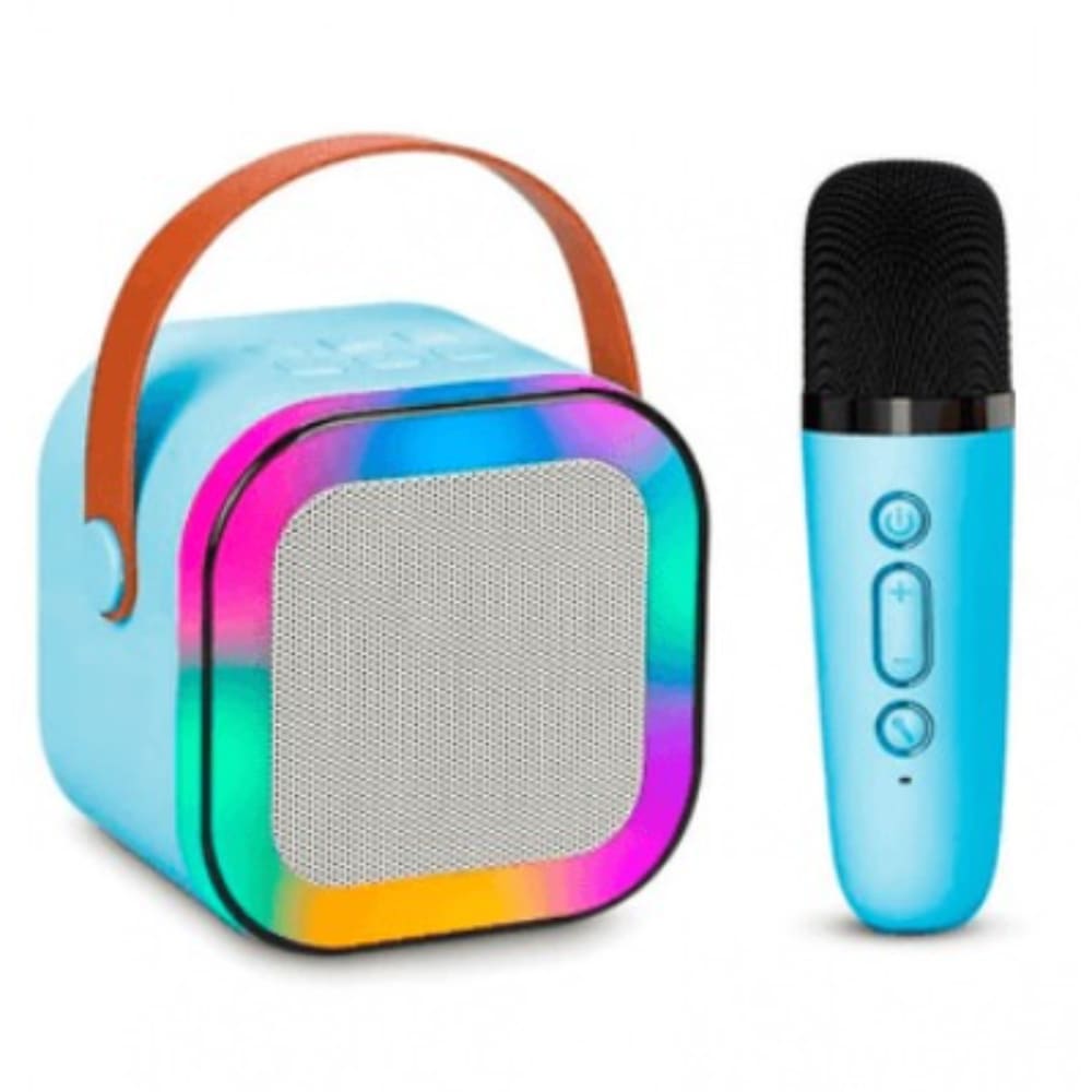 Mini Parlante Karaoke Portatil Bluetooth Led Con Microfono Inalambrico