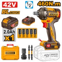 Llave de Impacto Brushless Ingco 42V 460NM con Batería con Cargador CIWLI42461