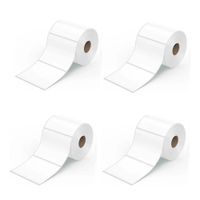 04 rollos de 550 etiquetas adhesivas térmico directo blanco TD 50x50mm