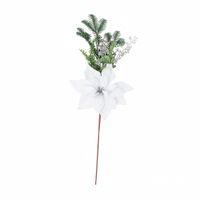 SETX3 FLORES POINSETTIAS BLANCO 51CM PVC
