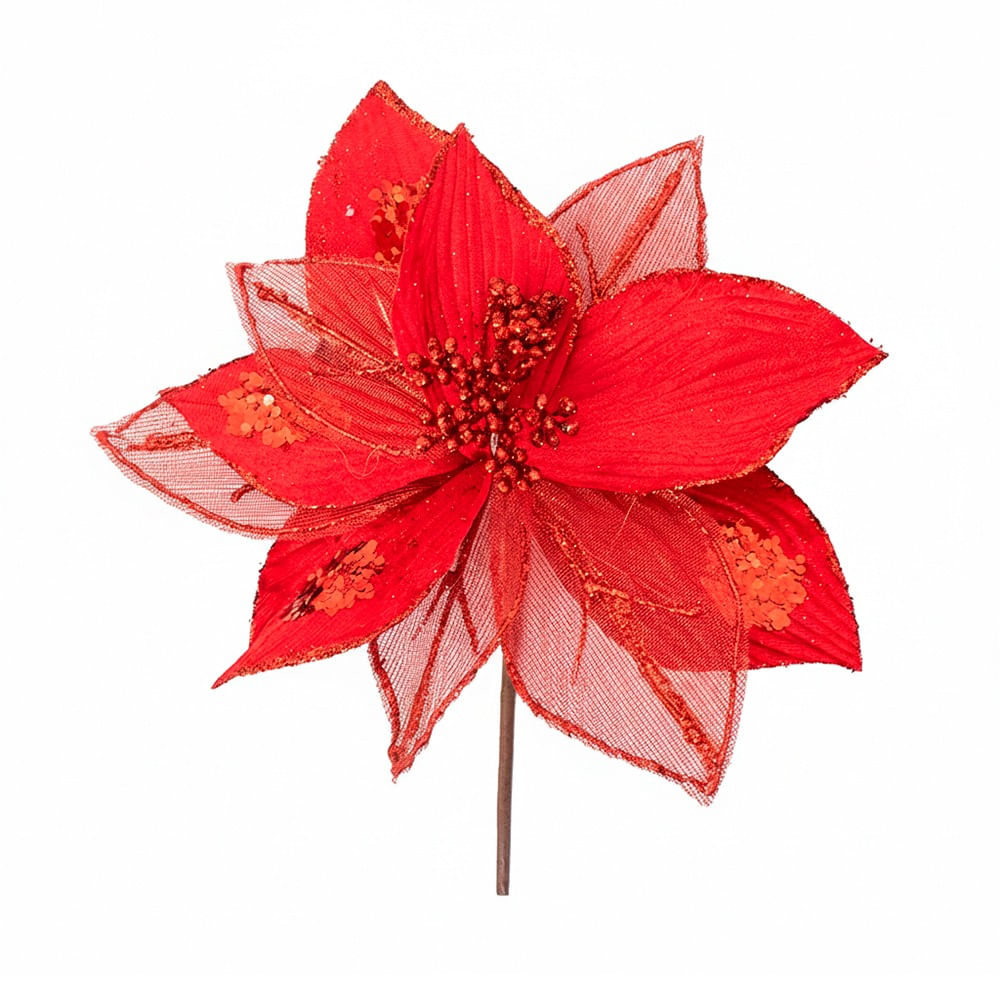 SETX4 FLORES POINSETTIAS 28CM PVC SURTIDOS