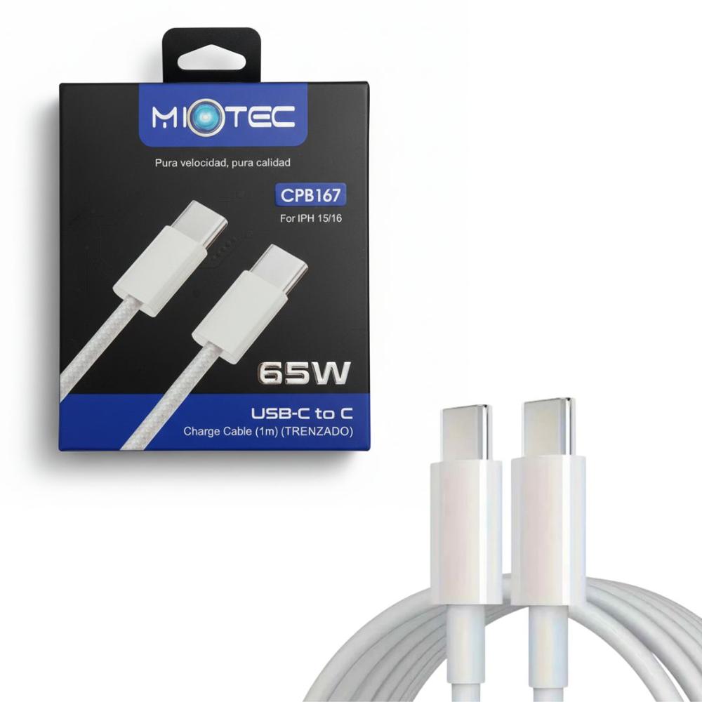 Cable Carga Rápida y Datos Para Celular CPB167 de 65W Tipo C