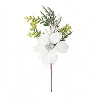 SETX4 POINSETTIAS BLANCO CON RAMA PVC