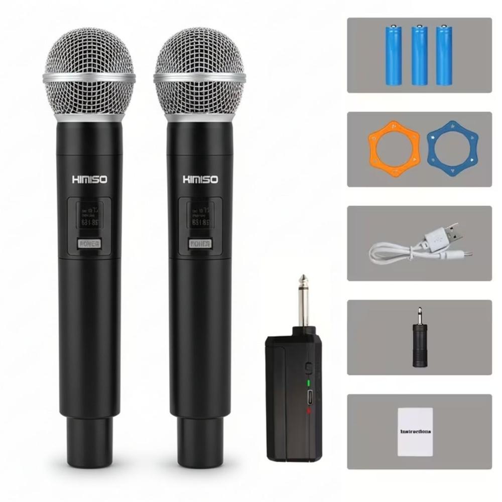 Pack x2 Micrófono Inalámbrico Doble Recargable KIMISO KMS-901MC Karaoke